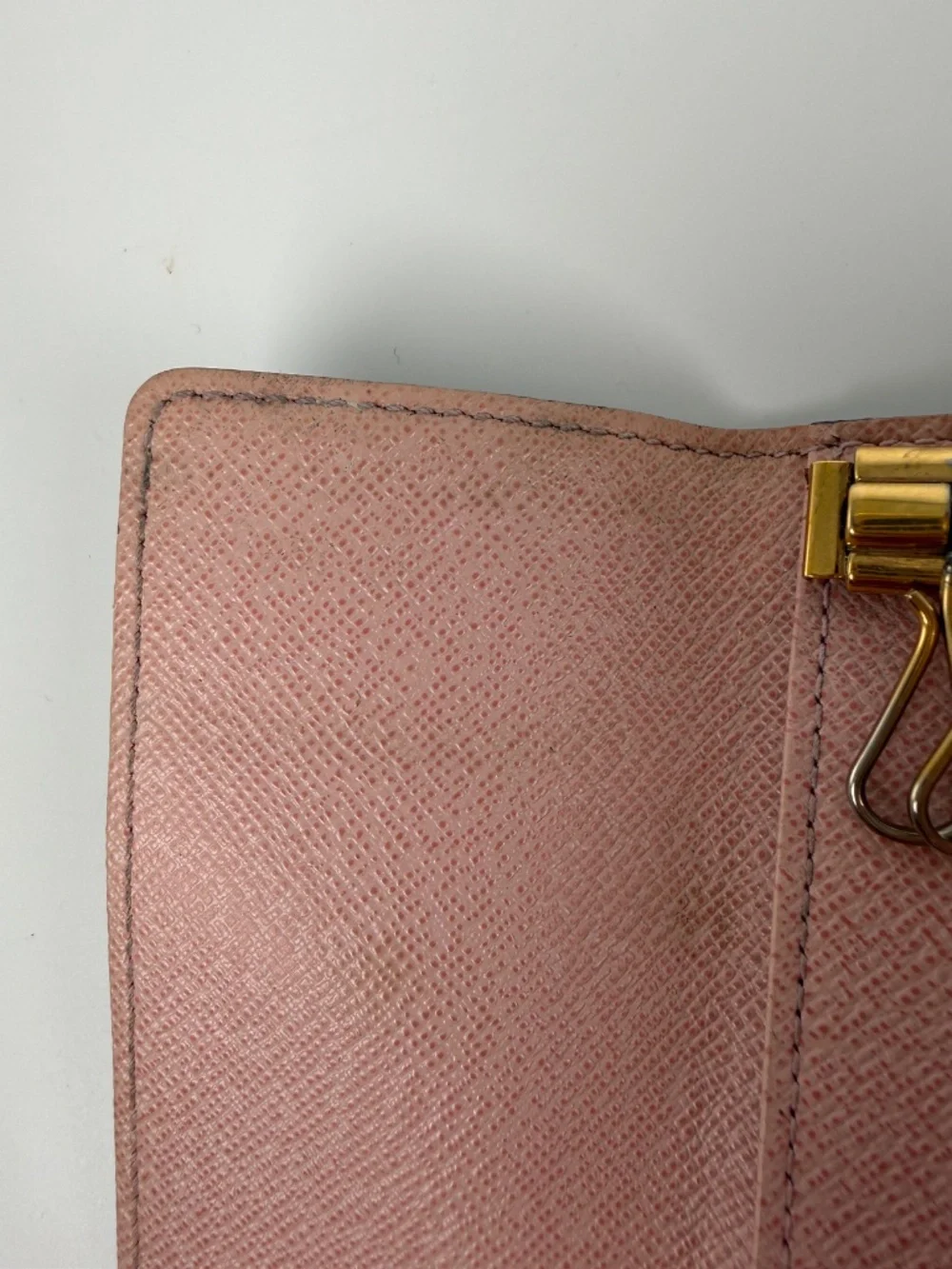 LOUIS VUITTON Monogram 6 Key Holder Case Brown Pink